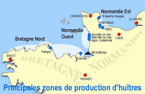 Zone de production des huîtres